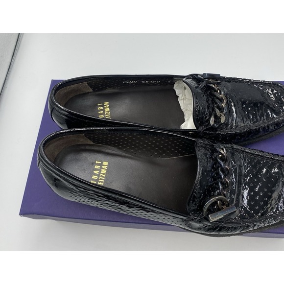 Stuart Weitzman Women's Patent Leather Loafer Wedges Black Size 6 M - Picture 5 of 8